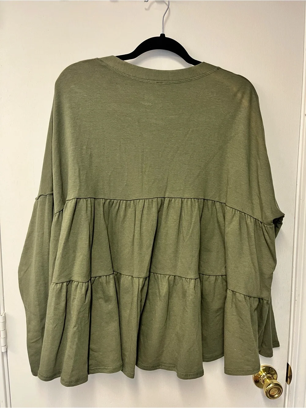 PinkBlush Olive Green Tiered Babydoll Cardigan Top Size L